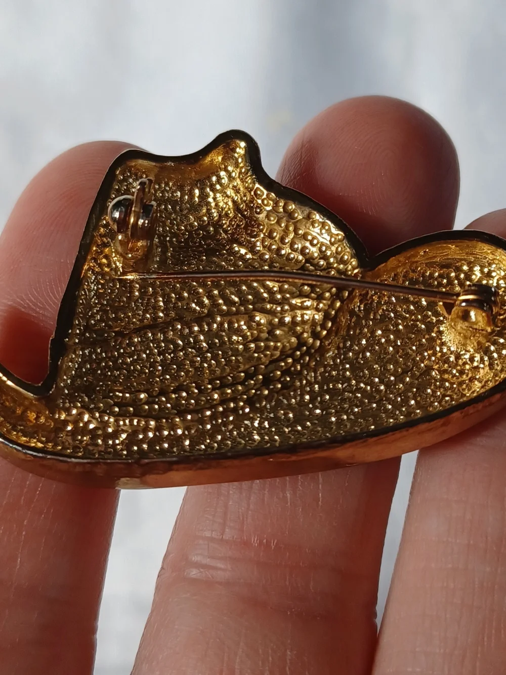 Vintage Red Enamel Rhinestone Cowgirl Hat Brooch Pin Cowboy nWestern 2 Inch